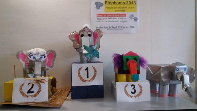 Et le grand gagnant 2018 est … l’éléphant des 5èmes Orange !